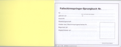 Fallschirmspringer-Sprungbuch
